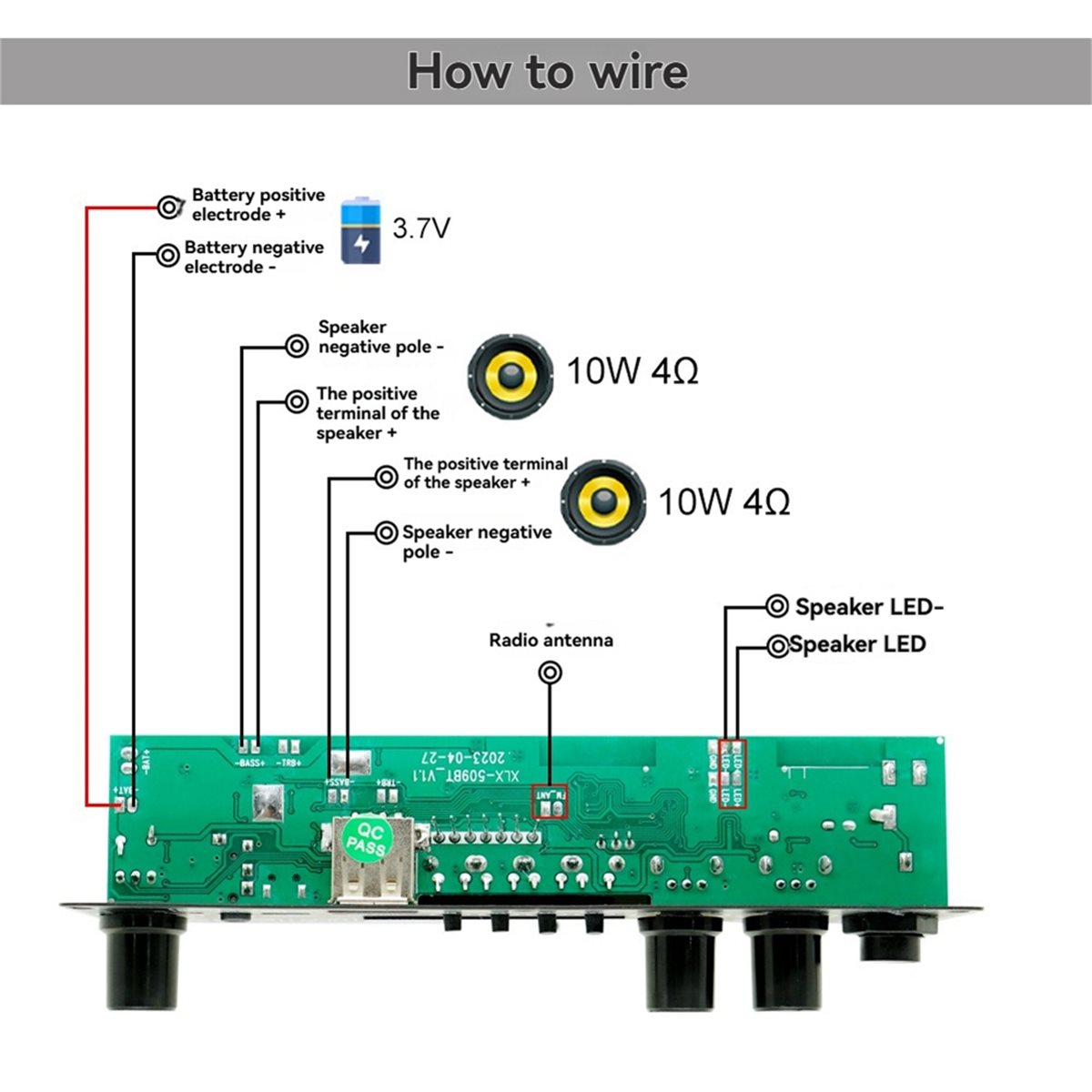 Home Theater Speaker - actualización. Placa Amplificadora 2X10W 3.7V para