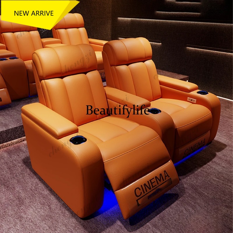 Home Cinema Sofa - Sillones Reclinables Eléctricos de Cuero Genuino