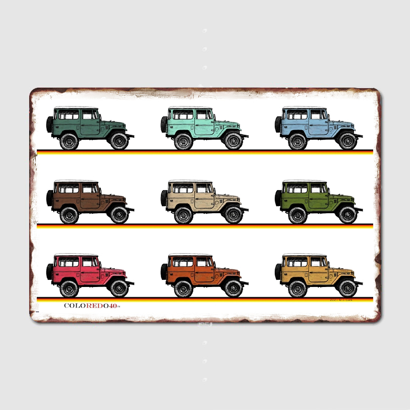 Home Cinema Wall Design - Letrero de Metal Retro Land Cruiser