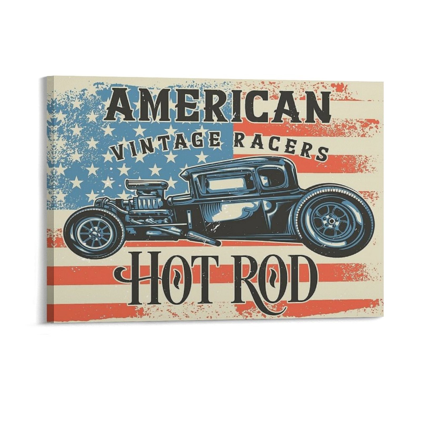 Pintura en lienzo de Hot Rod a - Home Cinema Wall Design reseña y precio