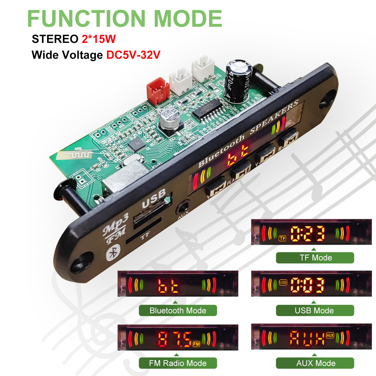 DC 5V-32V 30W Bluetooth5.0 pla - Surround Sound Decoder reseña y precio